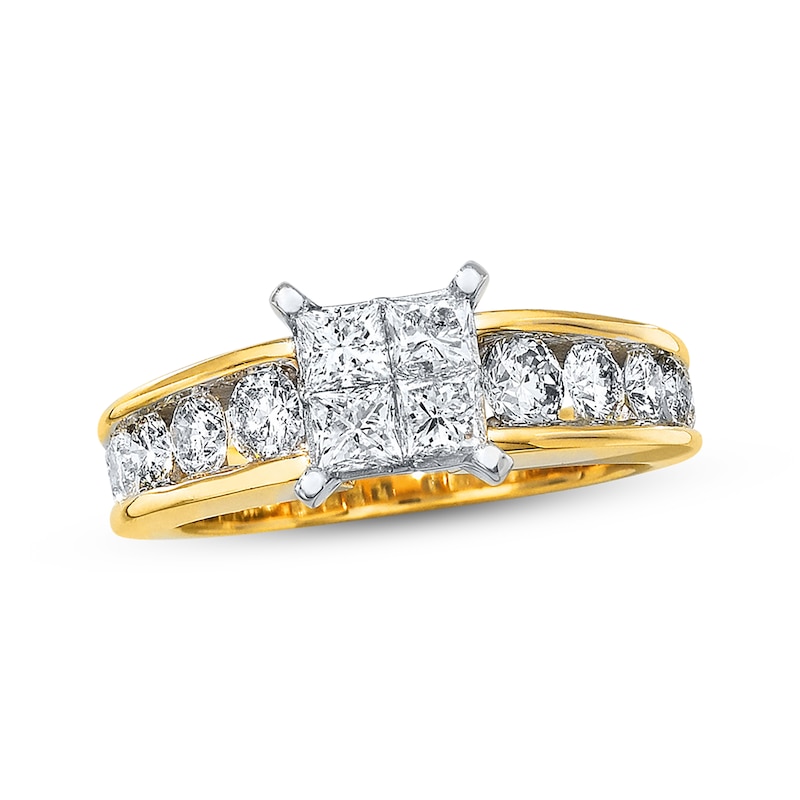 Princess-Cut Diamond Engagement Ring 1-3/4 carats tw 14K Yellow Gold