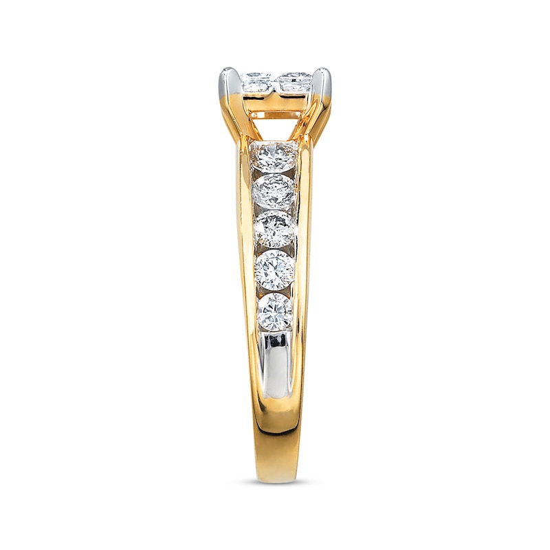 Princess-Cut Diamond Engagement Ring 1-3/4 carats tw 14K Yellow Gold