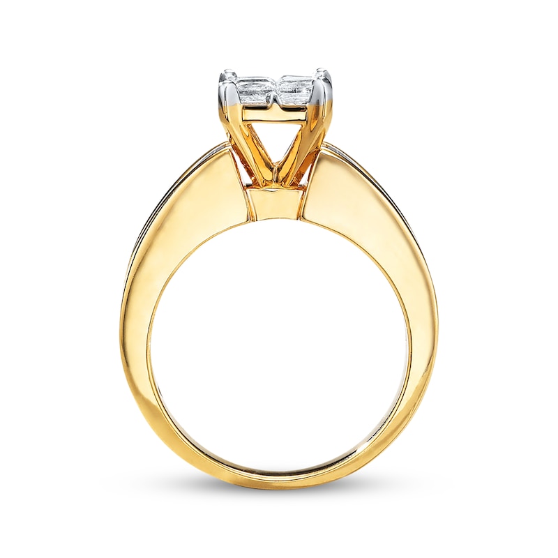 Princess-Cut Diamond Engagement Ring 1-3/4 carats tw 14K Yellow Gold