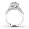 Thumbnail Image 2 of Diamond Engagement Ring 3/4 ct tw Princess-cut 14K White Gold