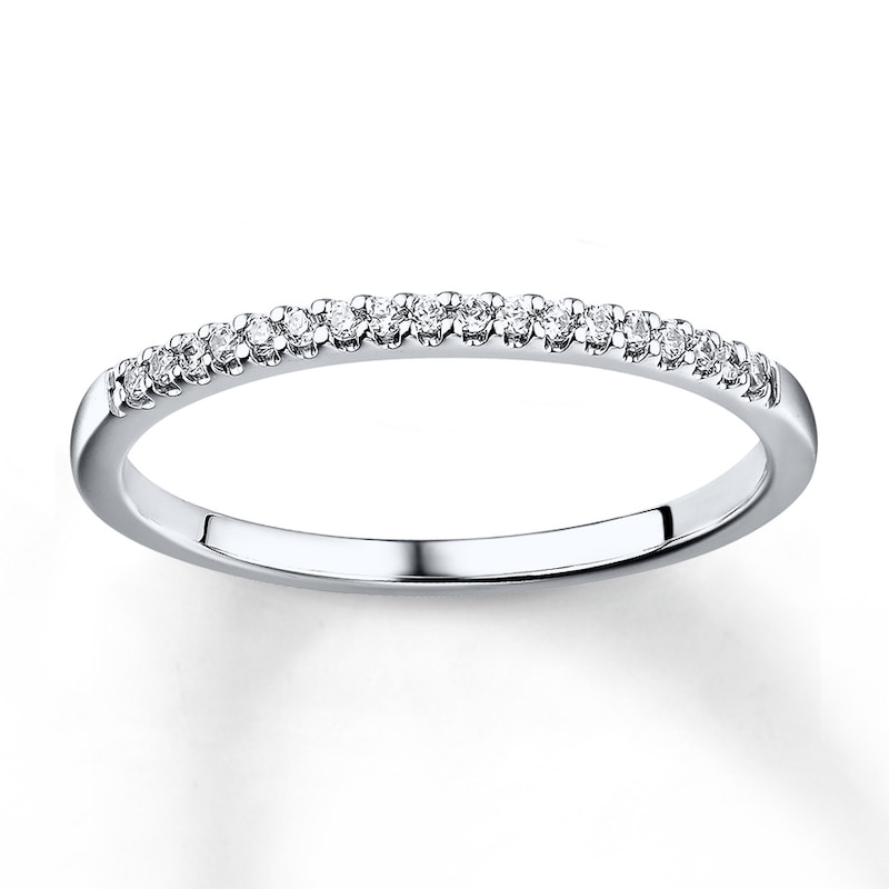 Main Image 1 of Diamond Wedding Band 1/10 ct tw Round-cut 10K White Gold