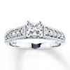 Thumbnail Image 1 of Diamond Engagement Ring 3/4 ct tw Princess-cut 14K White Gold
