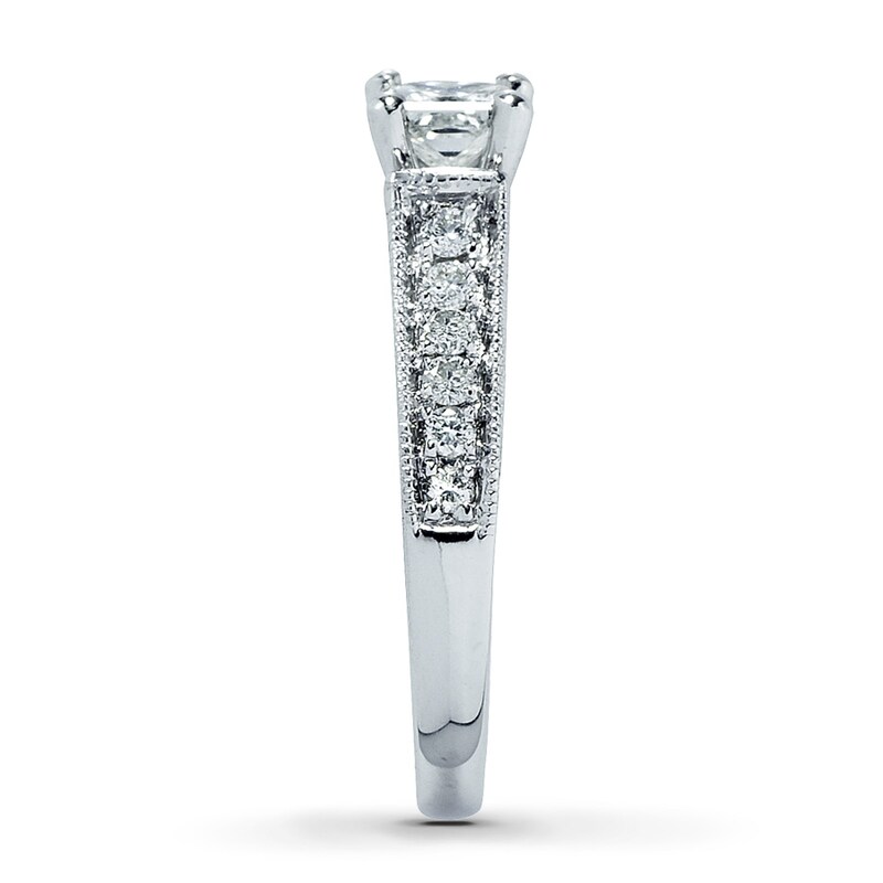 Main Image 3 of Diamond Engagement Ring 3/4 ct tw Princess-cut 14K White Gold