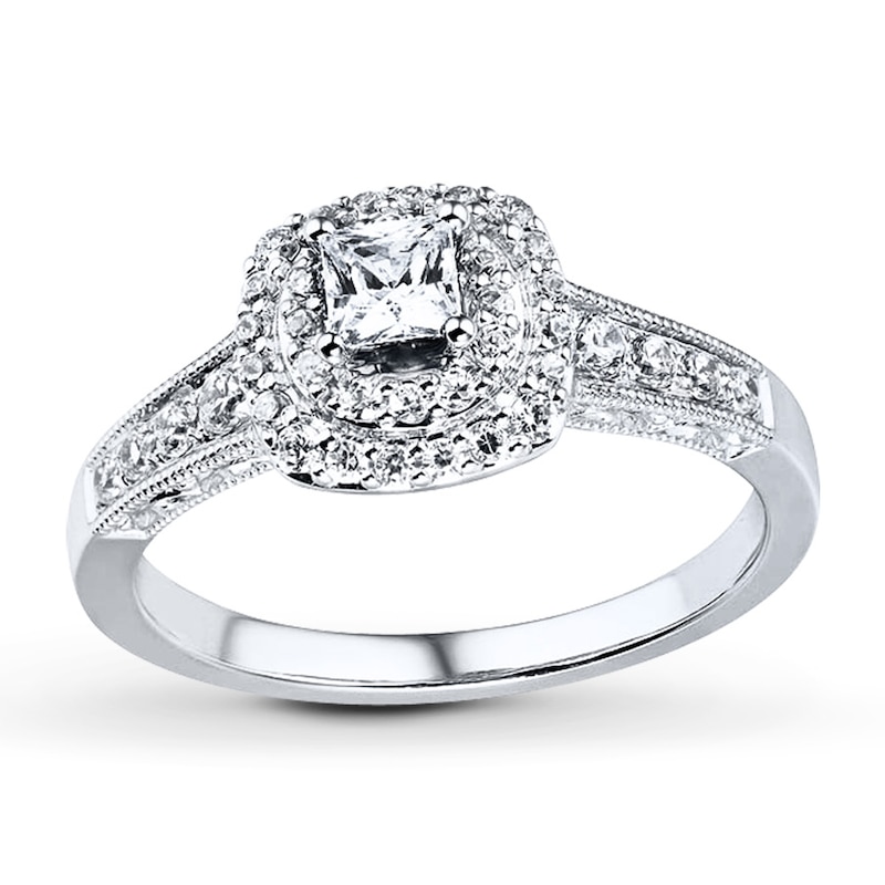 Engagement Ring 5/8 ct tw Diamonds 14K White Gold