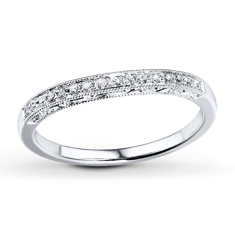 Diamond Wedding Band 1/8 ct tw Round-cut 14K White Gold