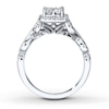 Thumbnail Image 1 of Diamond Engagement Ring 5/8 ct tw Princess/Round 14K White Gold