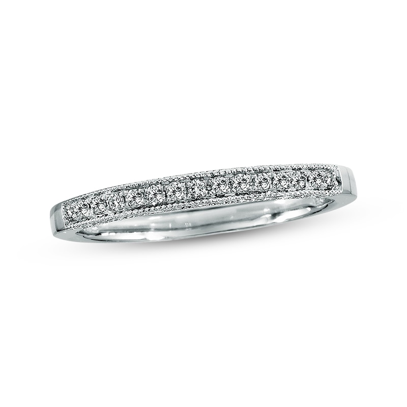 Main Image 1 of Now + Forever Diamond Wedding Band 1/8 ct tw Round-cut 14K White Gold