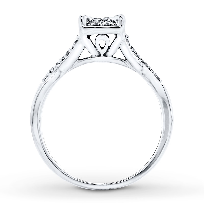 Main Image 2 of Diamond Engagement Ring 1/3 ct tw Princess-cut 10K White Gold