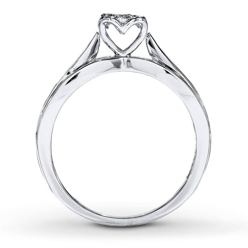 Main Image 2 of Engagement Ring 1/5 ct tw Diamonds 10K White Gold