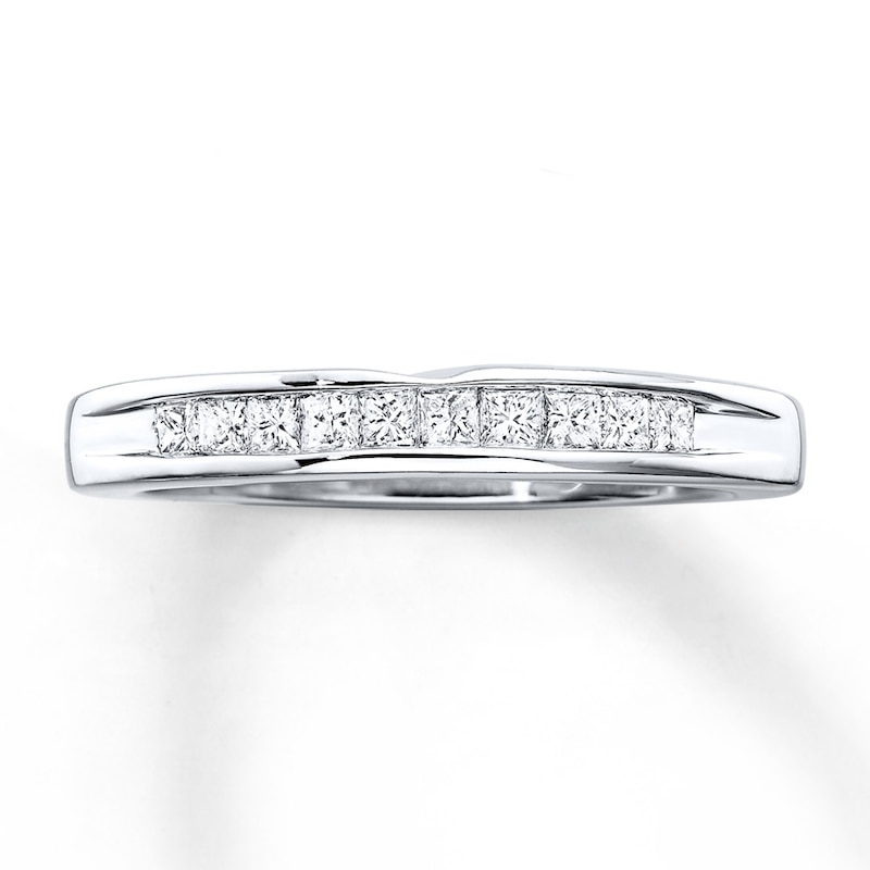 Diamond Wedding Band 1/4 ct tw Princess-cut 14K White Gold