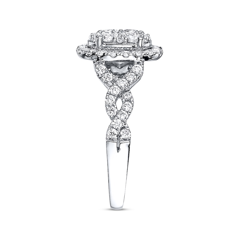 Engagement Ring 1 ct tw Diamonds 14K White Gold