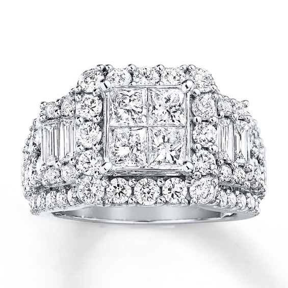 Engagement Ring 3-1/2 ct tw Diamonds 14K White Gold | Kay