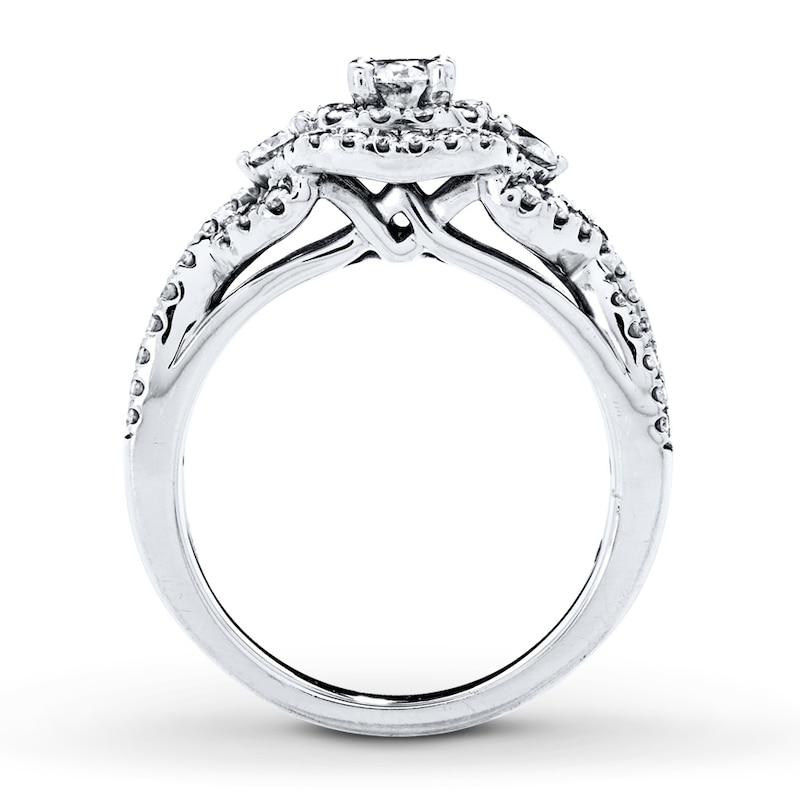 Main Image 2 of Diamond Engagement Ring 1 ct tw Round-cut 14K White Gold