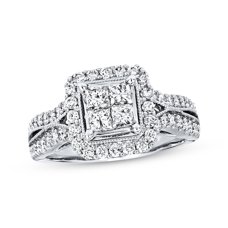 Diamond Engagement Ring 1 ct tw Princess-cut 14K White Gold