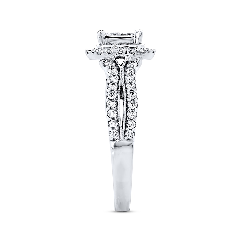 Multi-Diamond Engagement Ring 1 ct tw Princess-cut 14K White Gold