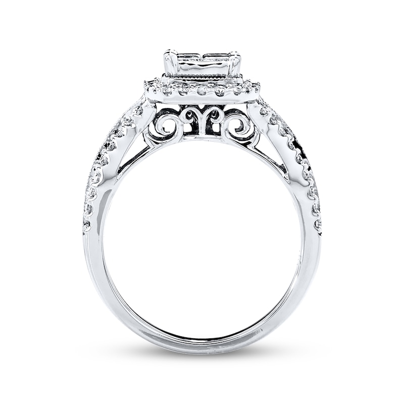 Multi-Diamond Engagement Ring 1 ct tw Princess-cut 14K White Gold