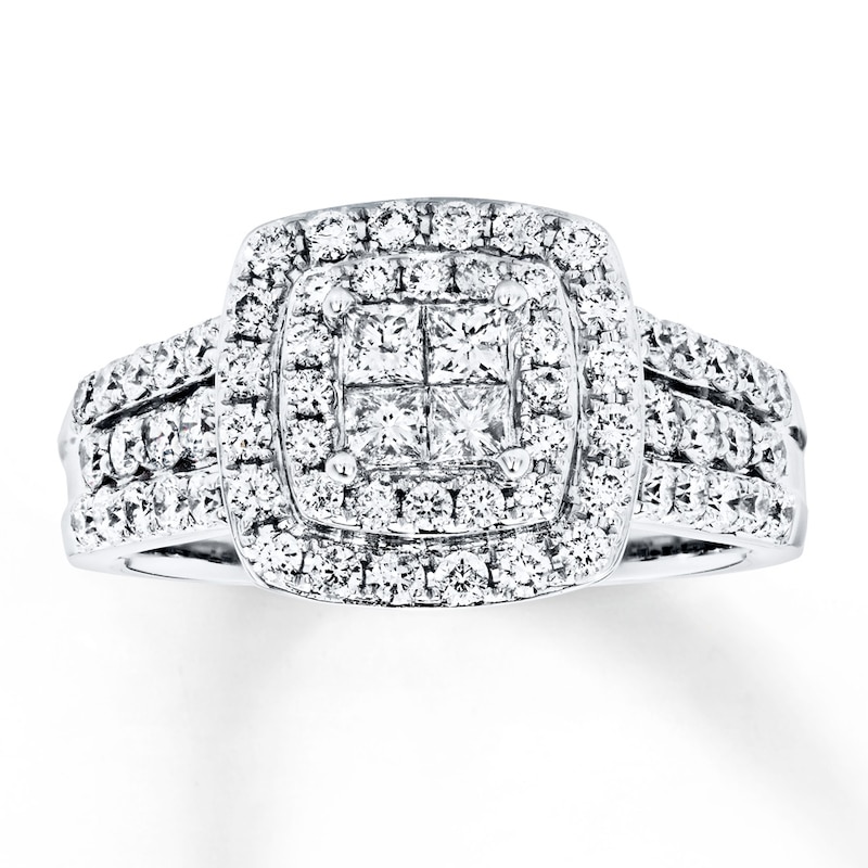 Diamond Engagement Ring 1 ct tw Princess-cut 14K White Gold