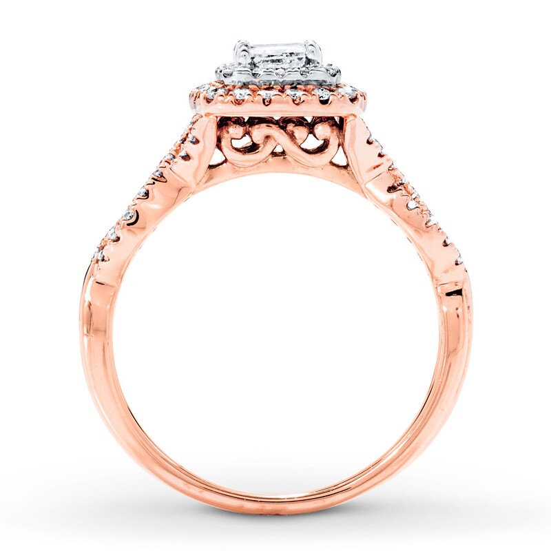Main Image 2 of Diamond Engagement Ring 5/8 cttw Princess-cut 14K Two-Tone Gold