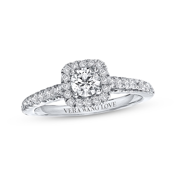 Diamond Engagement Ring 3/4 Carat tw Diamonds 14K White Gold Ring