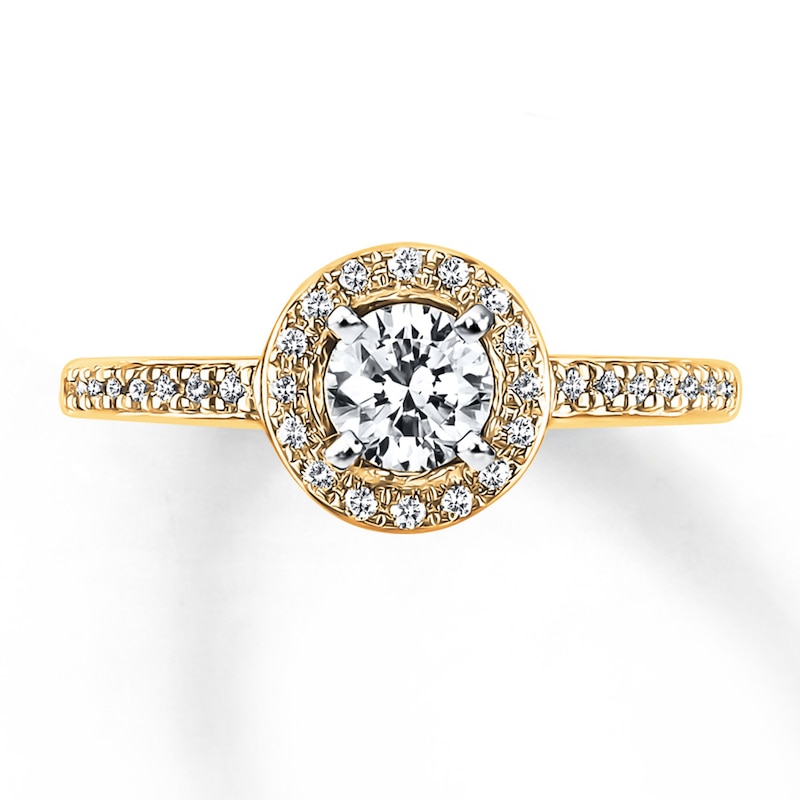 Diamond Engagement Ring 5/8 ct tw Round-cut 14K Two-Tone Gold