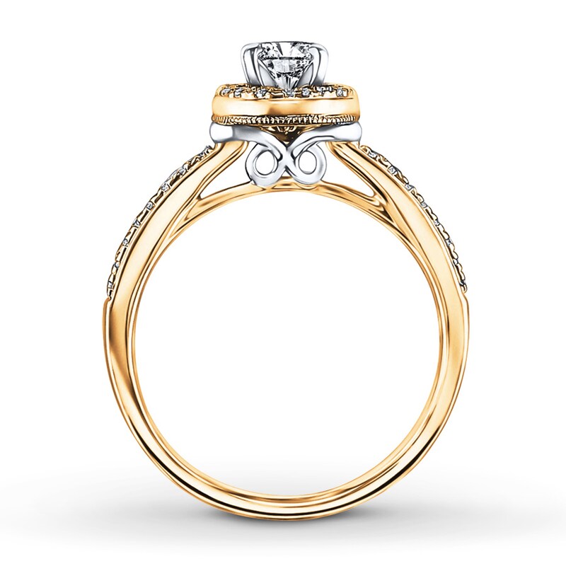 Diamond Engagement Ring 5/8 ct tw Round-cut 14K Two-Tone Gold