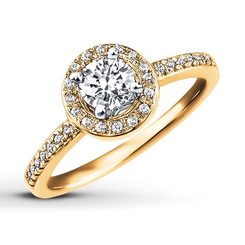 Diamond Engagement Ring 5/8 ct tw Round-cut 14K Two-Tone Gold