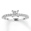 Thumbnail Image 0 of Diamond Engagement Ring 5/8 ct tw Princess/Round 14K White Gold