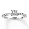 Thumbnail Image 1 of Diamond Engagement Ring 5/8 ct tw Princess/Round 14K White Gold