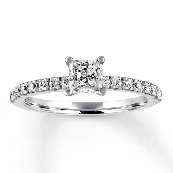 Kay Diamond Engagement Ring 5/8 ct tw Princess/Round 14K White Gold