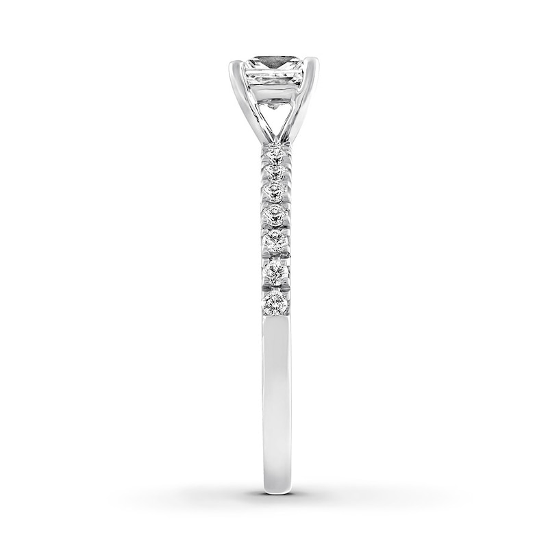 Main Image 2 of Diamond Engagement Ring 5/8 ct tw Princess/Round 14K White Gold