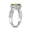 Thumbnail Image 1 of Emerald-Cut Peridot & White Lab-Created Sapphire Frame Ring Sterling Silver