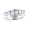 Thumbnail Image 0 of Men's THE LEO Diamond Wedding Band 1-1/2 ct tw Round-cut 14K White Gold