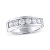 Thumbnail Image 1 of Men's THE LEO Diamond Wedding Band 1-1/2 ct tw Round-cut 14K White Gold