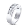 Thumbnail Image 2 of Men's THE LEO Diamond Wedding Band 1-1/2 ct tw Round-cut 14K White Gold