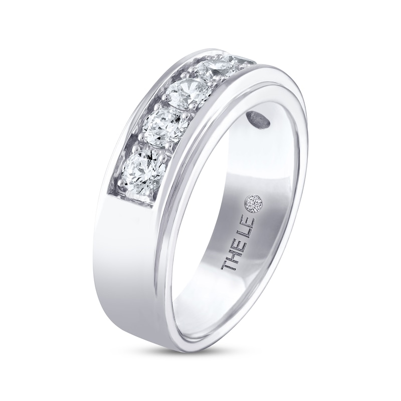Main Image 2 of Men's THE LEO Diamond Wedding Band 1-1/2 ct tw Round-cut 14K White Gold