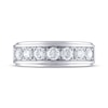 Thumbnail Image 3 of Men's THE LEO Diamond Wedding Band 1-1/2 ct tw Round-cut 14K White Gold