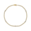 Diamond Curb Chain Station Bracelet 1/6 ct tw 10K Yellow Gold 7.5”