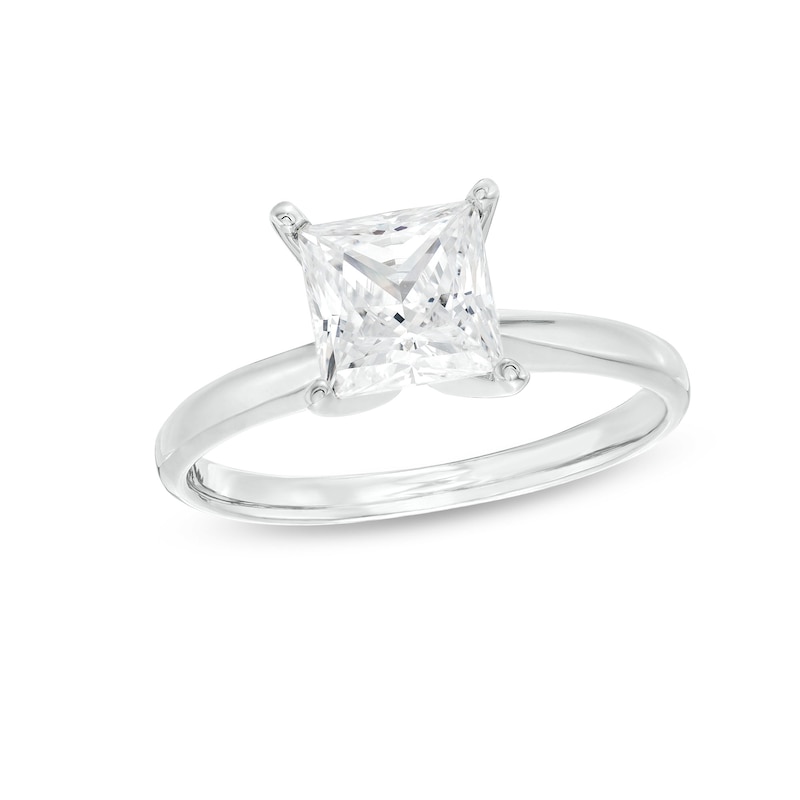 Main Image 1 of Now + Forever Certified Diamond Solitaire Engagement Ring 1-1/2 ct Princess 14K White Gold (I/I2)