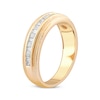 Thumbnail Image 2 of Men's Square & Baguette-Cut Diamond Channel Wedding Band 3/4 ct tw 10K Yellow Gold