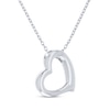 Thumbnail Image 3 of Diamond Tilted Heart Necklace 1/4 ct tw Sterling Silver 18"