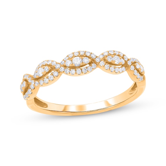 Now + Forever Diamond Woven Anniversary Band 1/3 ct tw 10K Yellow Gold