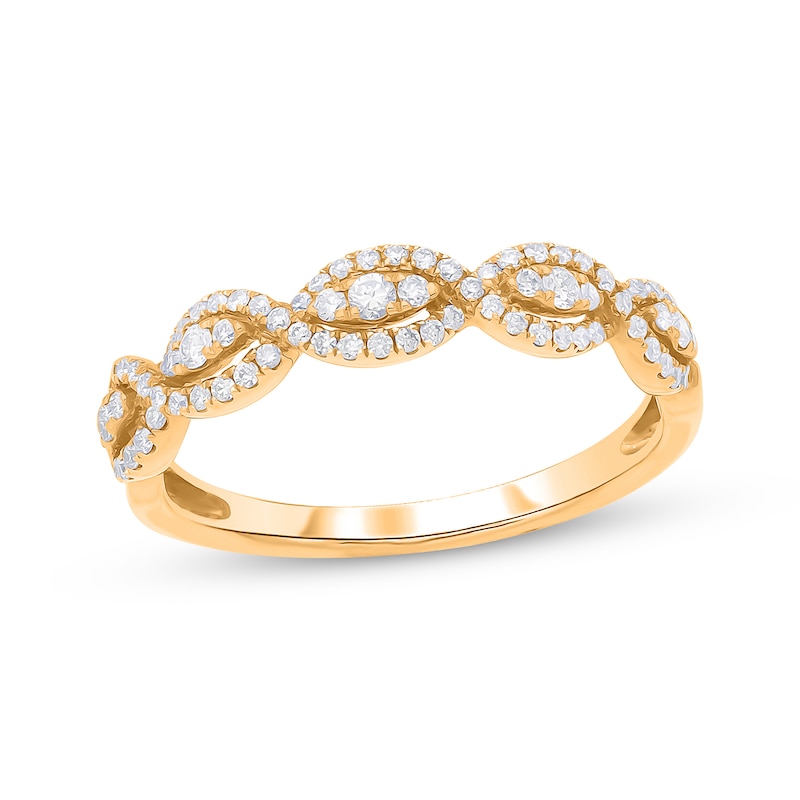 Main Image 1 of Now + Forever Diamond Woven Anniversary Band 1/3 ct tw 10K Yellow Gold