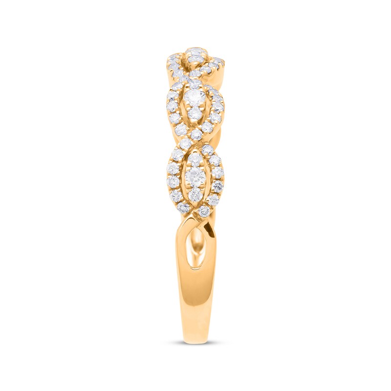 Main Image 3 of Now + Forever Diamond Woven Anniversary Band 1/3 ct tw 10K Yellow Gold