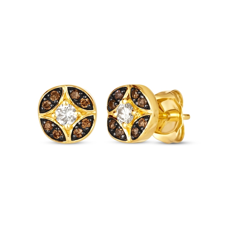 Main Image 1 of Le Vian Venetian Mosaic Diamond Stud Earrings 1/4 ct tw 14K Honey Gold