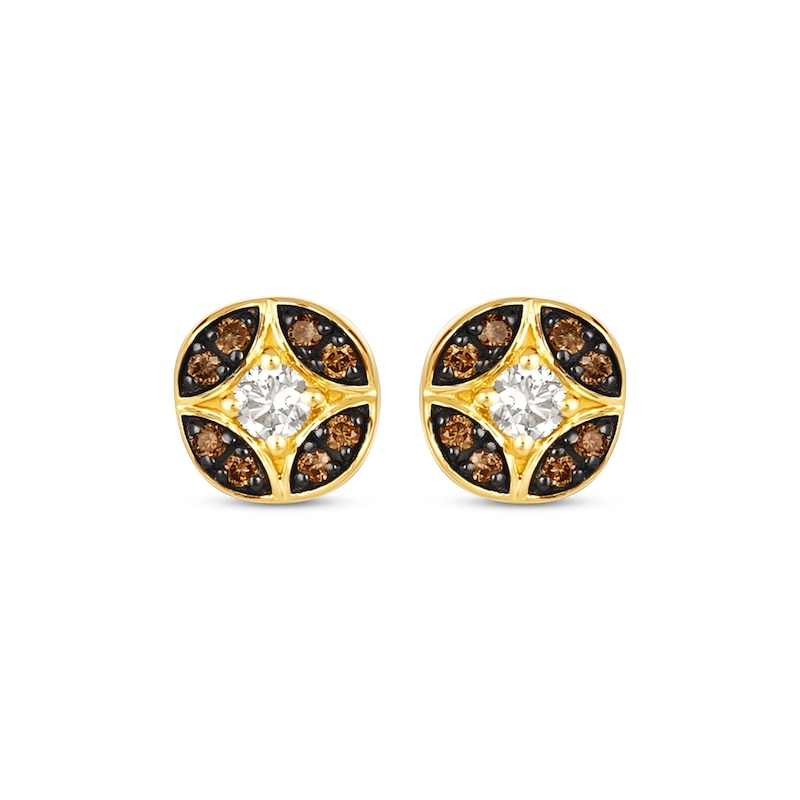 Le Vian Venetian Mosaic Diamond Stud Earrings 1/4 ct tw 14K Honey Gold