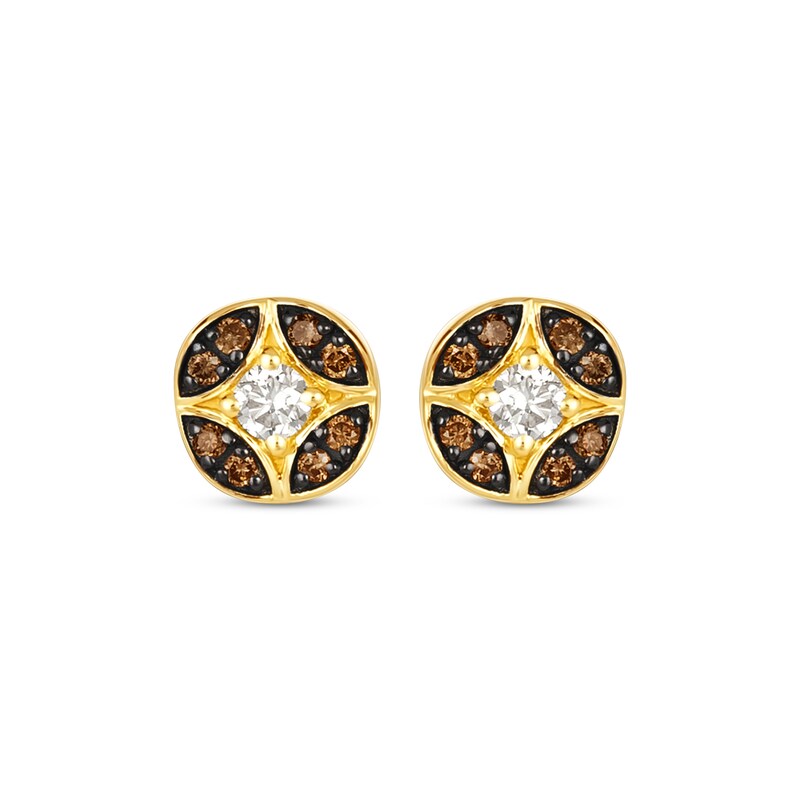 Main Image 2 of Le Vian Venetian Mosaic Diamond Stud Earrings 1/4 ct tw 14K Honey Gold