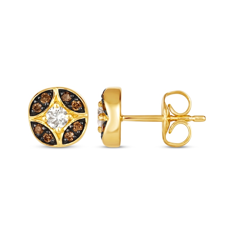 Le Vian Venetian Mosaic Diamond Stud Earrings 1/4 ct tw 14K Honey Gold