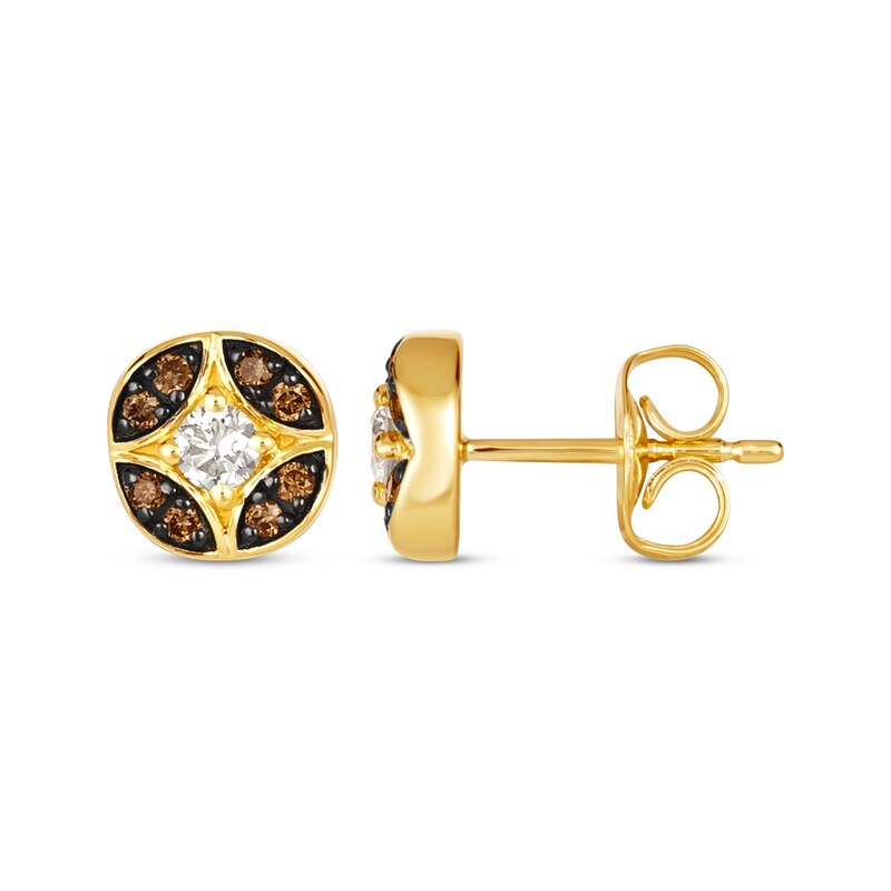 Main Image 3 of Le Vian Venetian Mosaic Diamond Stud Earrings 1/4 ct tw 14K Honey Gold