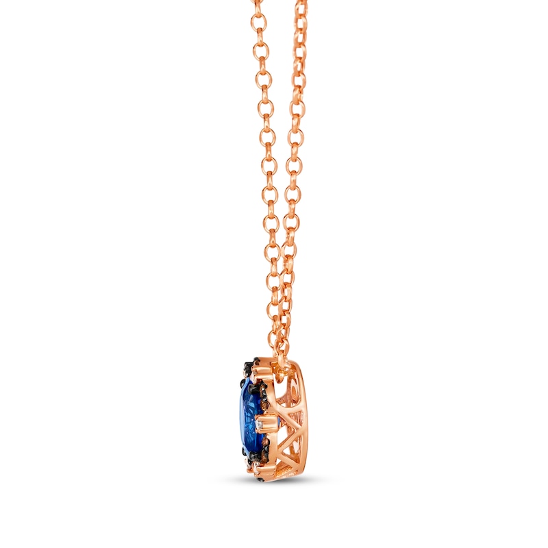 Le Vian Venetian Mosaic Sapphire Necklace 1/8 ct tw Diamonds 14K Strawberry Gold 19"