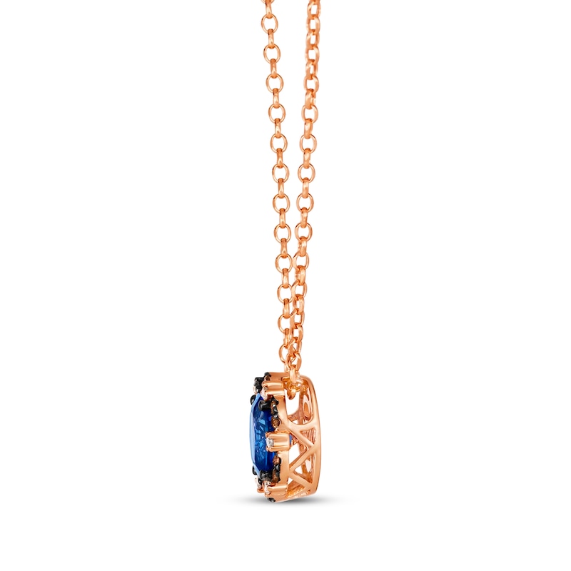Main Image 2 of Le Vian Venetian Mosaic Sapphire Necklace 1/8 ct tw Diamonds 14K Strawberry Gold 19&quot;